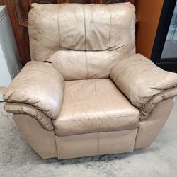 Super Comfortable All Leather Rocking Chair Recliner w/ Footrest! 