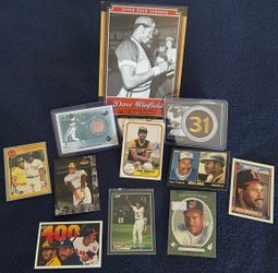 Dave Winfield Padres Card Lot Game Used Bat Relic #31 Patch Upper Deck Topps