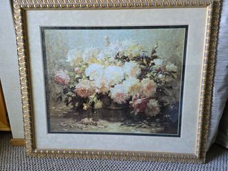 Large framed print Peonies