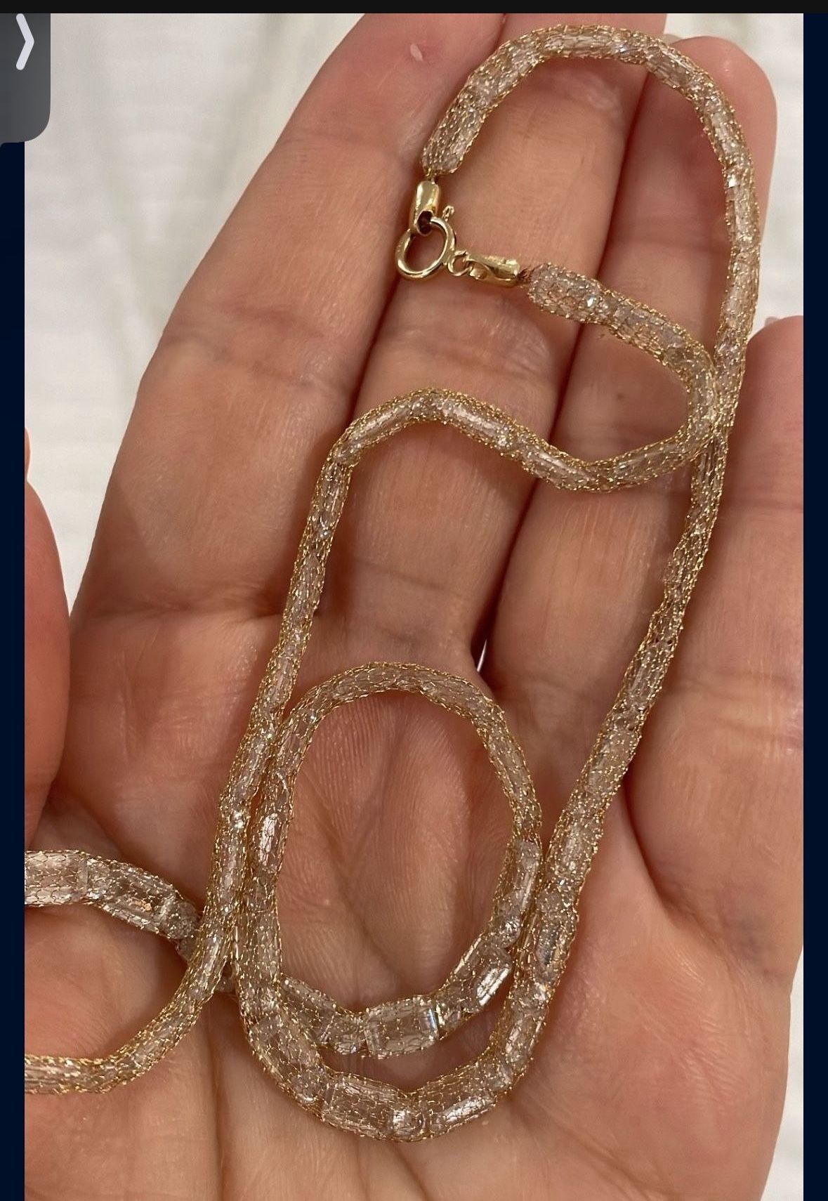 14kt Gold Mesh Choker Necklace Chain Gargantilla New Nueva