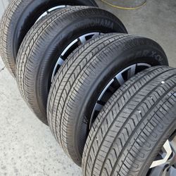 Came off a 2025 4Runner TRD Sport - If there's 300 Miles on them I'd be surprised.  20" inch machine finished alloy wheels (20x8") 31.5" Yokohama Geol