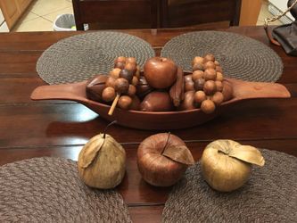 Vintage Arvi Form Carved Teak display bowl $30