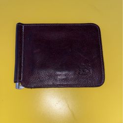 Italian Bison Leather Wallet With Clip