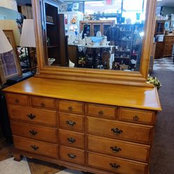 Dresser And Mirror Hard Rock Maple  Solid 