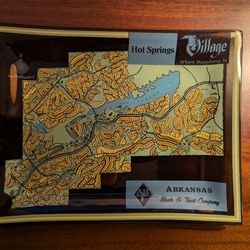 VINTAGE Glass Hot Springs Arkansas Ashtray