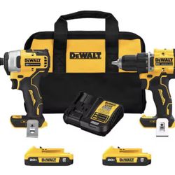 DEWALT ATOMIC 20-Volt MAX Lithium-Ion Cordless Combo Kit (2-Tool) with (2) 2.0Ah Batteries, Charger and Bag