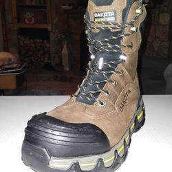 ( Size-11 ) Like New, Men, Dakota WorkPro Series 8 Inch Composite Toe Steel Plate 8550 Work Boots - Brown#5ANADK0-8550
