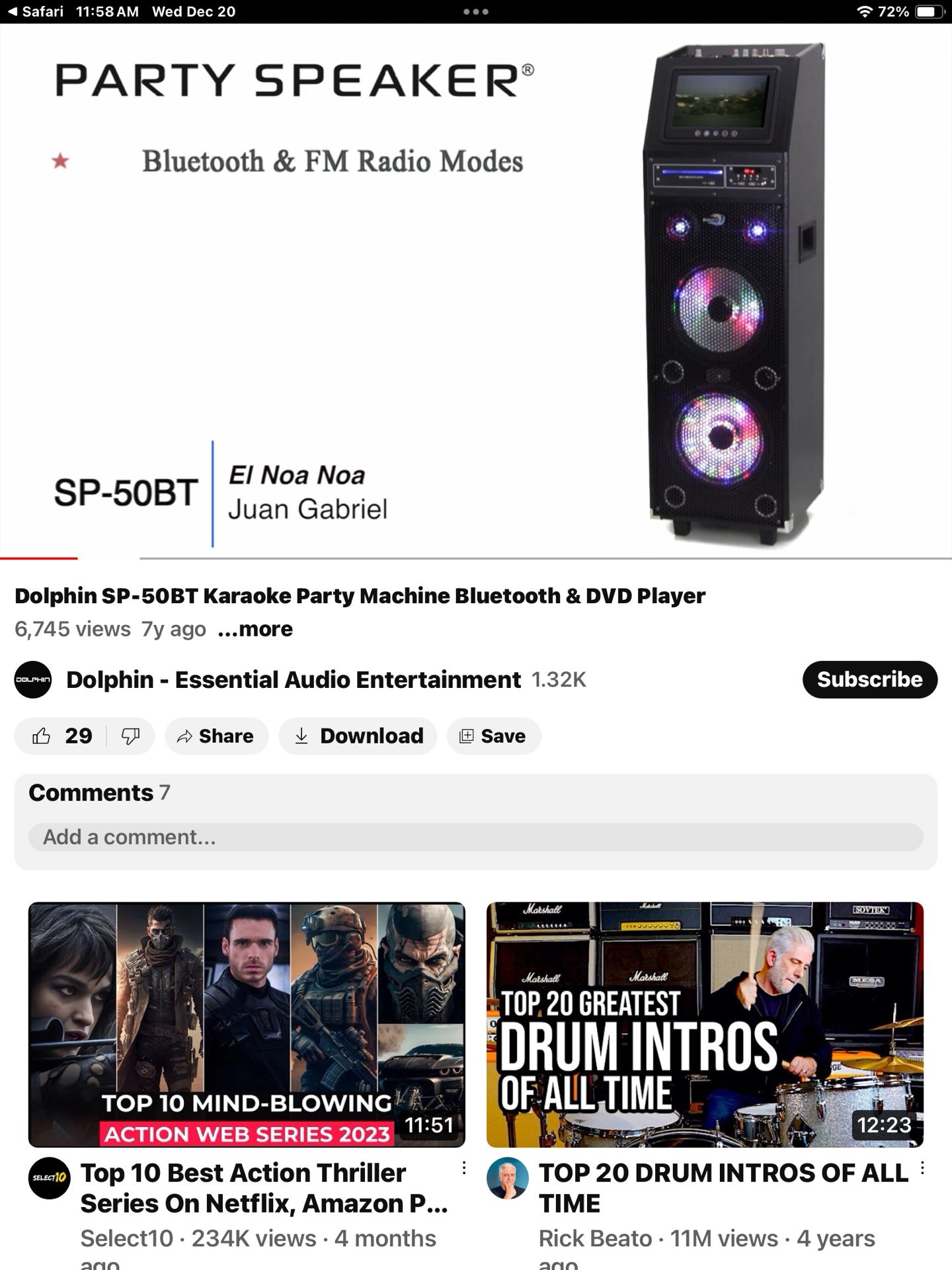 Dolphin SP-50BT Party Speaker Bluetooth &CD , DVD Player And Karaoke Machine