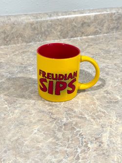 Freudian Sips Mug By The Unemployed Philosophers Guild Coffee Cup Yellow Red