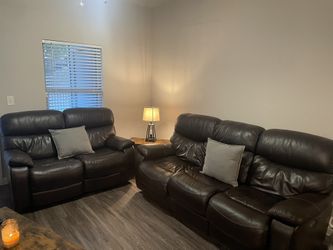 Leesworth Leather Power Sofa and Loveseat