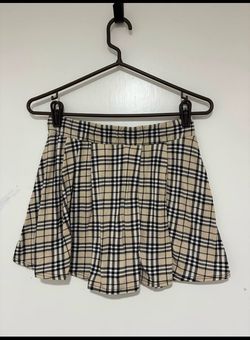 Plaid Skater-Style Pleated Mini Skirt