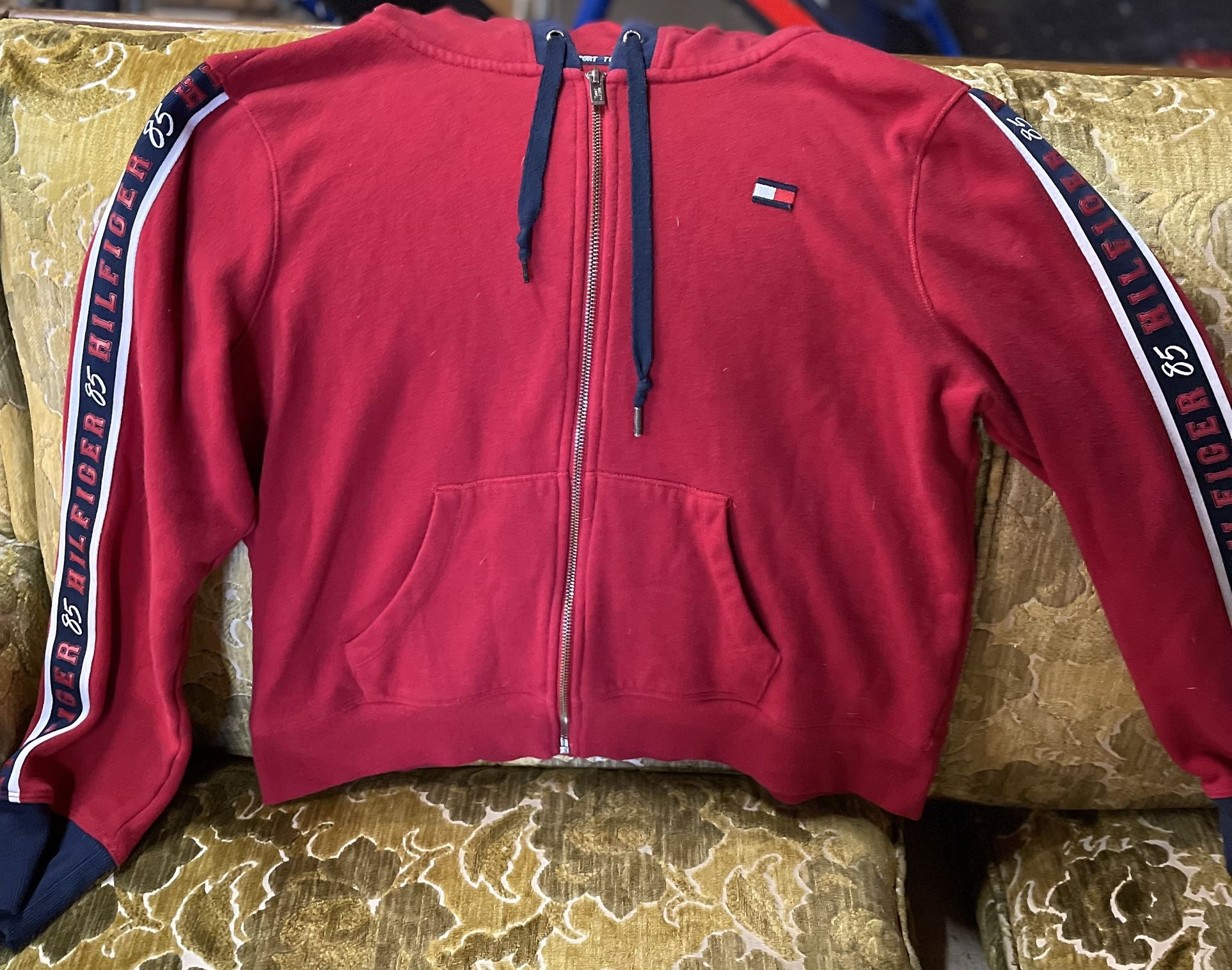 Tommy Hilfiger Sport Womens Size L Red Full-Zip Hoodie Jacket