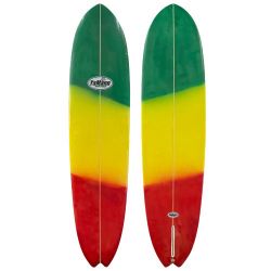 7'3" YaMann Surfboards "PeaceMaker" Used Singlefin Midlength Surfboard