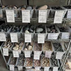 Variety of landscaping rocks and pebbles for garden and project use