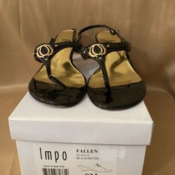 IMPO (FALLEN) Black Sandal w/ Gold Buckle *SALE*