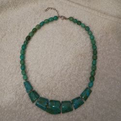 Native American turquoise bib necklace