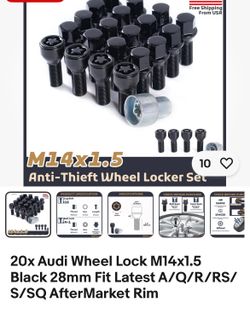 Audi Lock/Lug Set Black