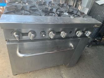 Real heavy duty 6burners  / oven stainless steel unit