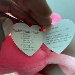Beanie baby Pinky  (RARE) 