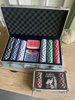 Poker Chips 11.5 Gram Poker Chip Set Texas Blackjack Game w/Aluminum Case