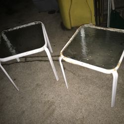 Glass Top Porch Side Tables Set Only $20 Firm