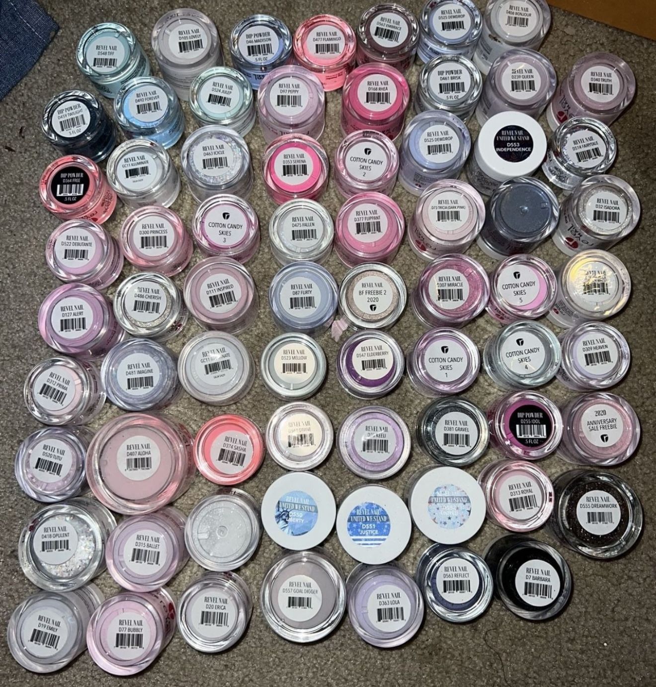 Huge Lot Set Of 75 Revel Professional Nail Dip Dipping Powders - Originally $750+