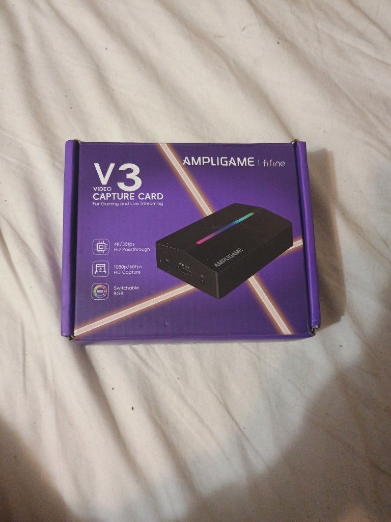 Fifine Ampligame V3 Video Capture Card 4k 3fps Hd Passthrough 1080p/60 Fps Hd Capture Switchable Rgb