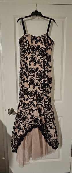 Mermaid Style Black And Nude Gown