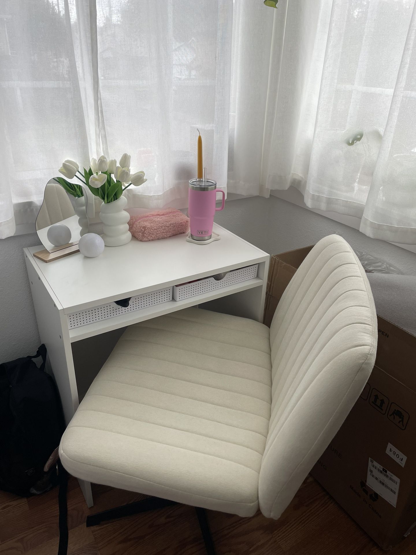 swivel desk chair for office or vanity 