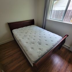 Queen Bed Frame + Mattress + Box Spring