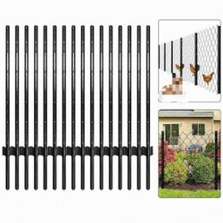 #R4 Set of 15 Q235 Steel U-set Metal Posts for Agricultural Fences and Garden Mesh 122cm Black $ 40