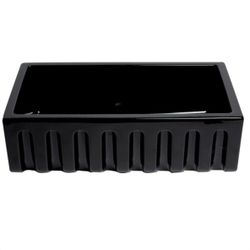 ALFI Brand AB3318HS 33" Reversible Fireclay Farmhouse Sink - Black Glossy - Open Box