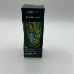 STARBUCKS  x FARM RIO Banana Print Cold Cup Keychain LIMITED EDITION Sealed NWT