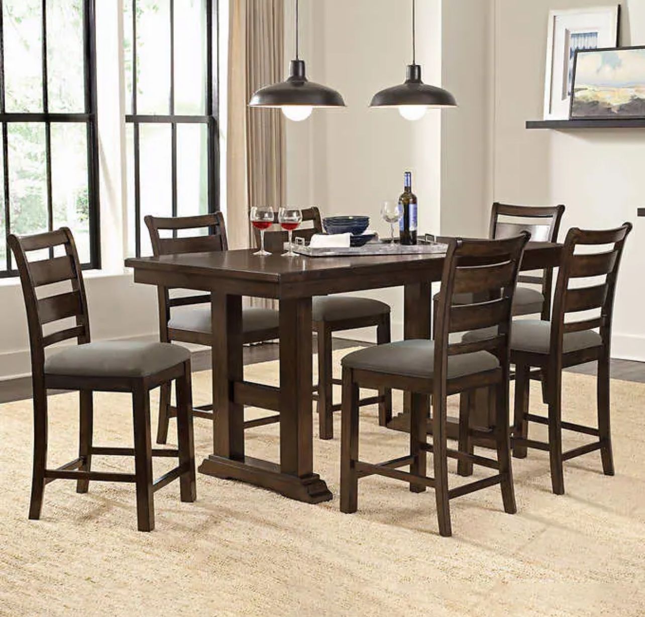 Adams 7-piece Counter-Height Dining Table Set