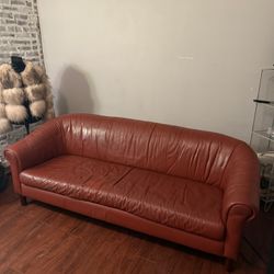 Genuine Leather Sienna Brown Couch