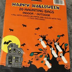 20 Pc  Halloween Haunting Pumpkin Small Bags - Halloween Decorations Leaf Bags