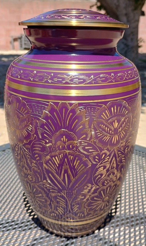 Purple Brass Urn 