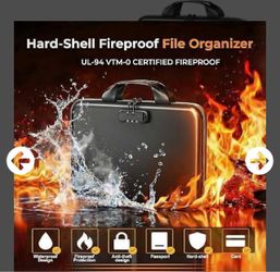 Fireproof Hard Shell Document Organizer w/ Lock