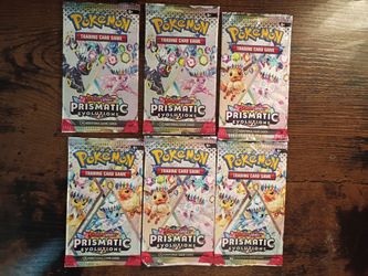 6 Pokemon Prismatic Evolutions booster packs