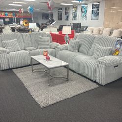 Beautiful Light Grey Corduroy Sofa&Loveseat Only $1999