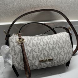 Michael Kors Cream And Brown Bag
