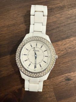 White Fossil watch