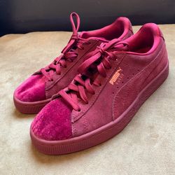 Burgundy Velvet Suede Puma Shoes