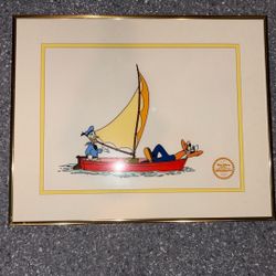 WALT DISNEY SERIGRAPH CEL DONALD DUCK & GOOFY NO SAIL LIMITED EDITION FRAMED