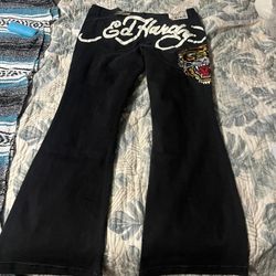 Ed Hardy Black Wash Pants