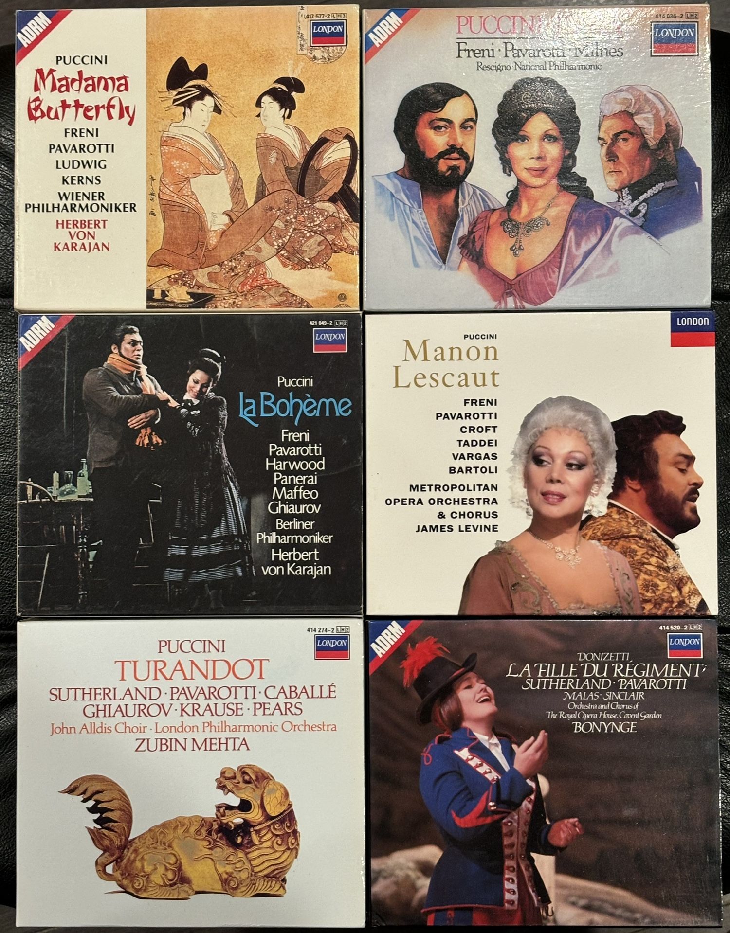 6 PUCCINI OPERA CD BOX SETS WITH ALL THE OPERA SINGER GREATS