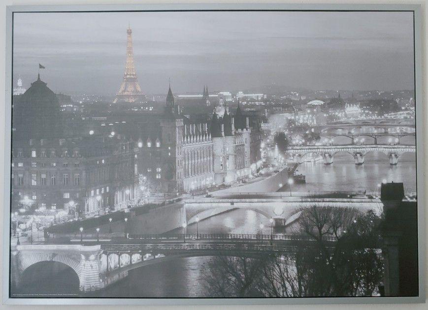 Large Black and White Paris/Eiffel Tower Ikea Picture in Frame