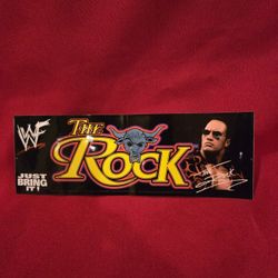 8 1/2" By 2  7/8"  Dwayne Johnson  WWE Vintage Sticker. 
