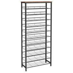  12-Tier Shoe Rack, Large Capacity Shoe Storage Organizer for 35-45 Pairs of Shoes, Standing Shoe Shelf with Slanted Shelves, for Entryway, Closet, Ha