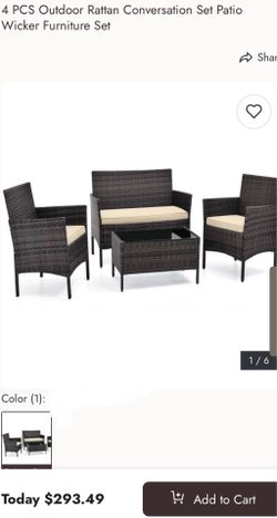 NEW in box outdoor patio wicker furniture set(NEW in box)